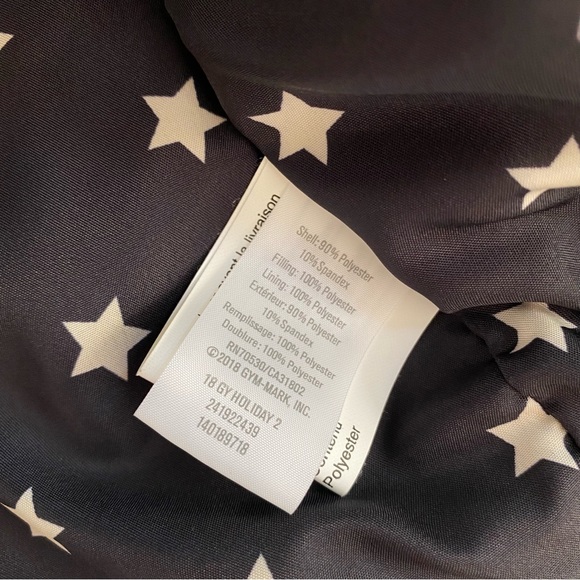 Girls Bomber Jacket In Black Velour & Gold Trim Star Lining By Gymboree size 14 - Picture 5 of 6